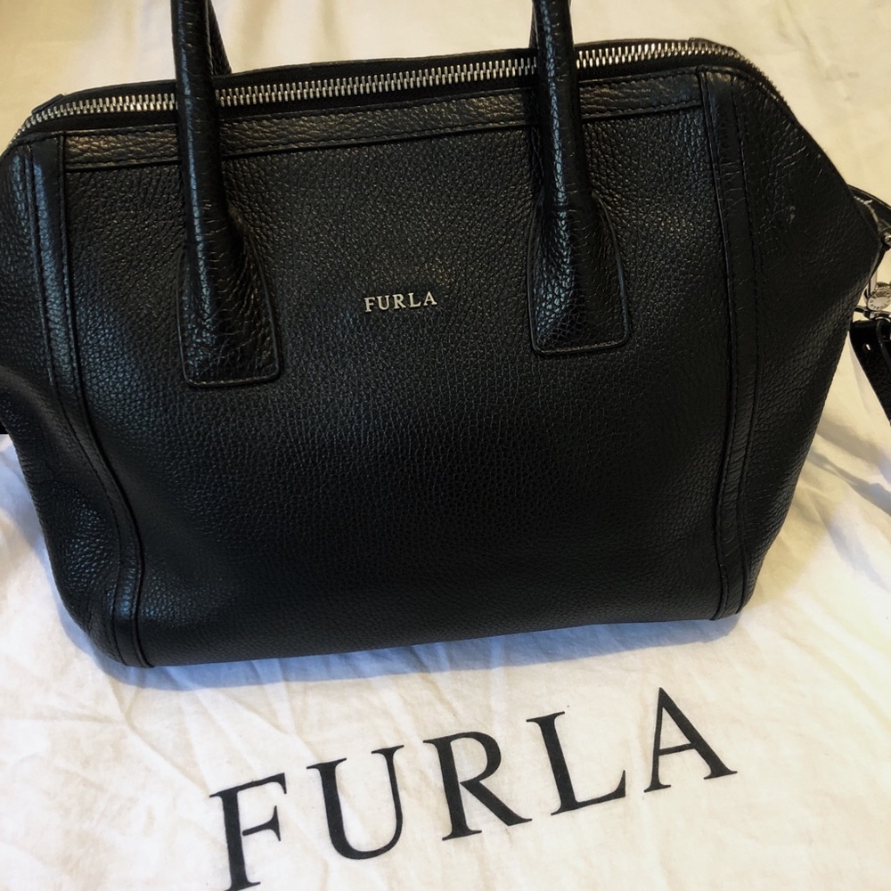 Furla Black Leather Satchel